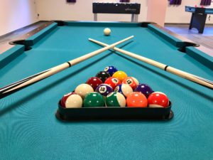 play billiard in our game room at night or on rainy days